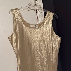 Chico’s Gold Sleeveless Shimmer Top